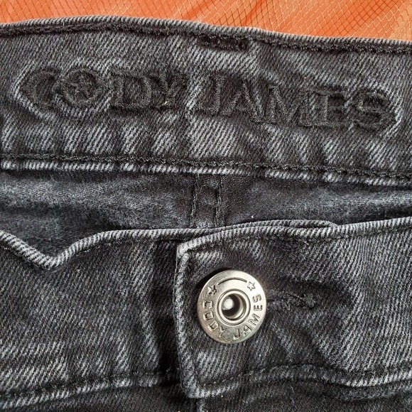 Cody James Jeans Mens 38x35 Night Rider Black Denim Stackable Straight Boot Cut‎ - Picture 5 of 14